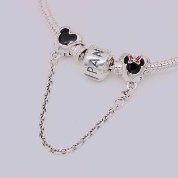 "LAST ONE" Pandora Mickey and Minnie Safety Chain Enamel - Picture 4 of 4